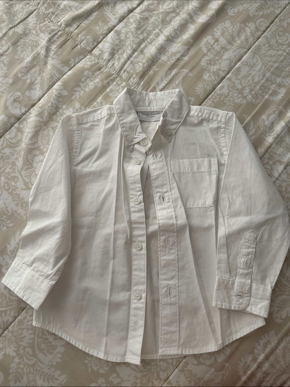 Classic White Button-Down Kids' Shirt (Size Infant 18-24)